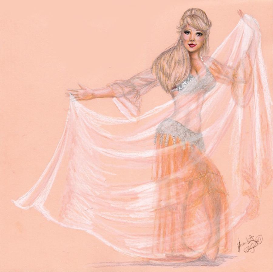 Peachy Dancer Drawing by Scarlett Royale