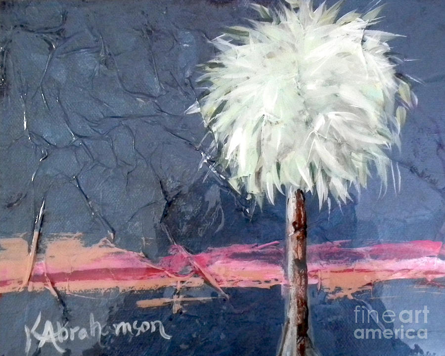Peach Painting - Peachy Horizons Palm Tree by Kristen Abrahamson