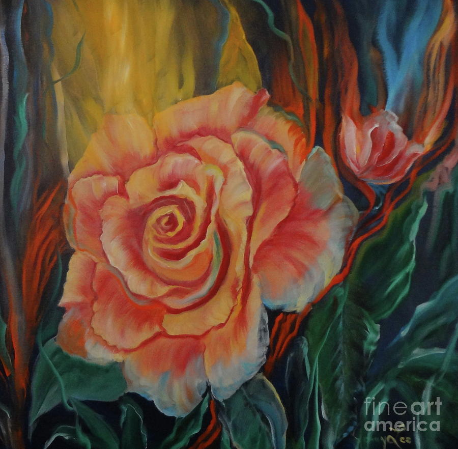 Peachy Rose  Painting by Jenny Lee