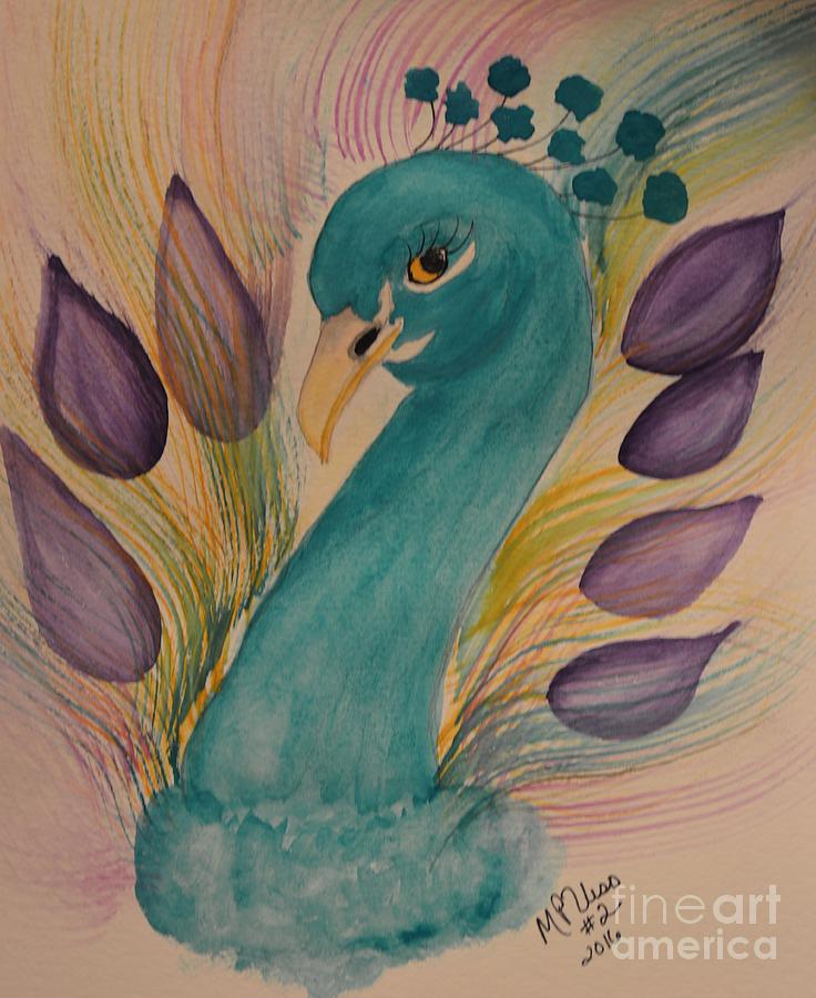 Peacock #2 Painting by Maria Urso