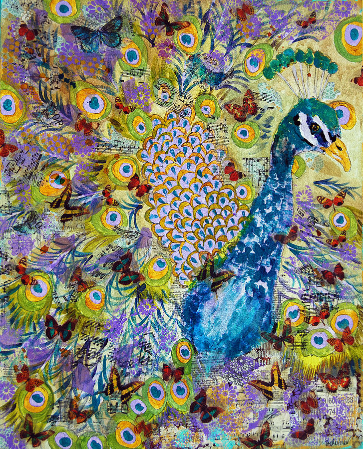 Peacock and Butterflies Painting by Miriam Schulman - Fine Art America