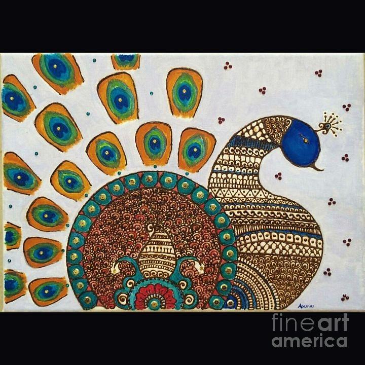 Peacock Mixed Media by Aparna Mahadevan Kaushik - Fine Art America