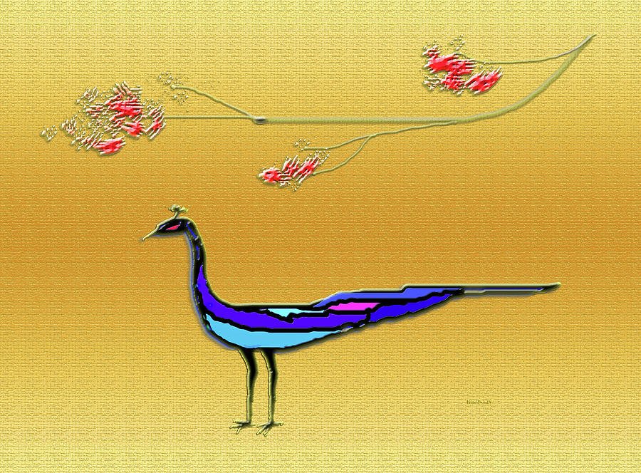 Peacock Digital Art by Asok Mukhopadhyay