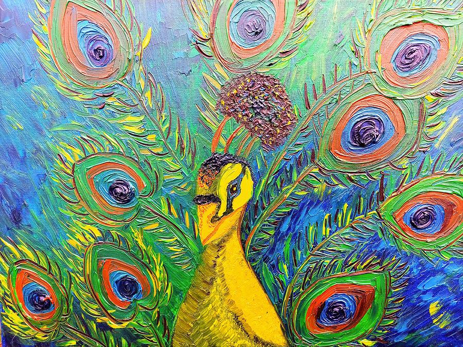 Blue Peacock Painting - Peacock Blue by Elizabeth Goodermote