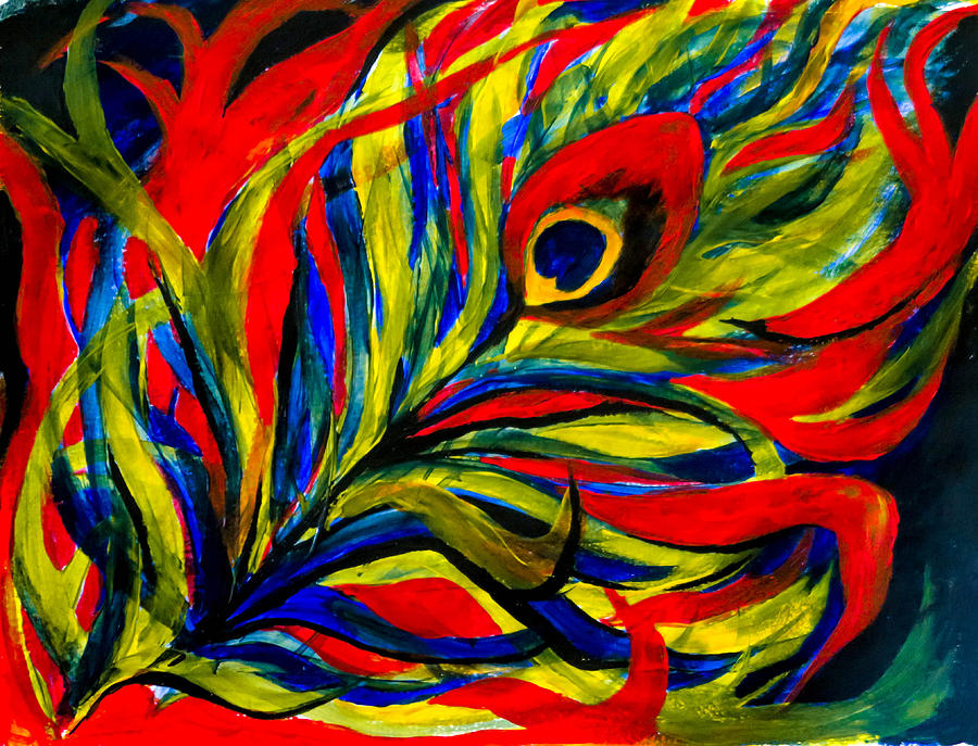 Peacock Bright Painting by Artsy Gypsy
