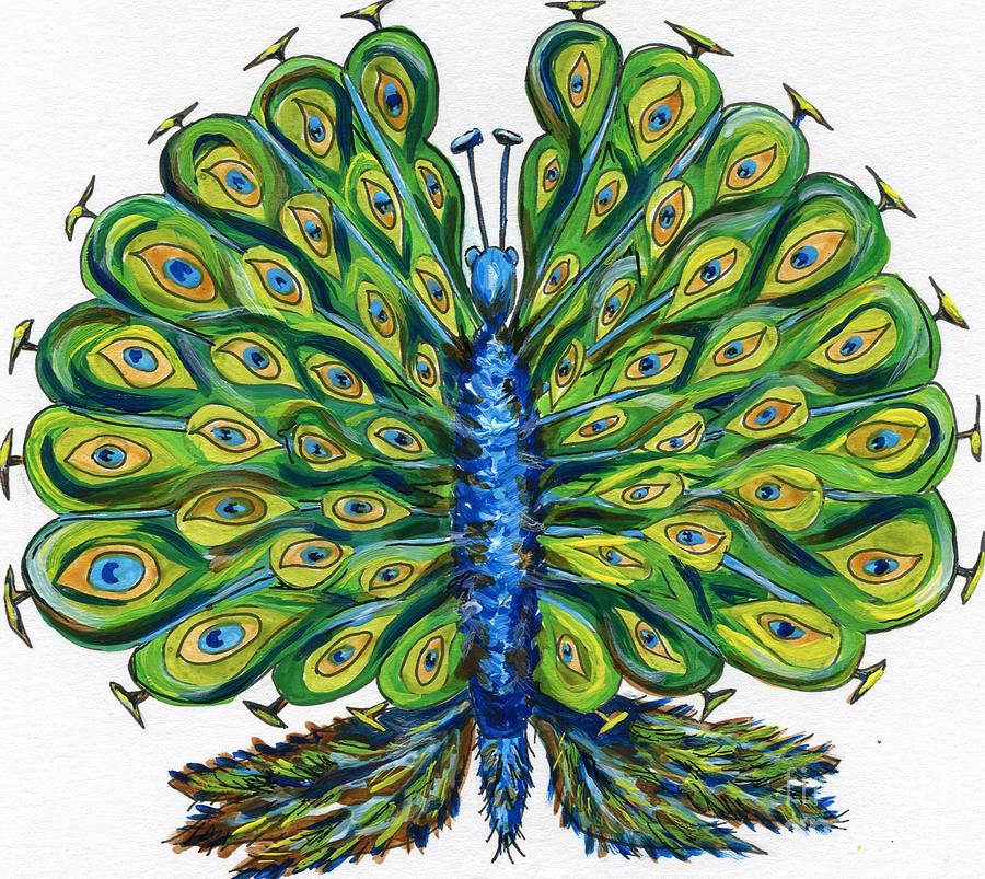 Peacock Butterfly Illustration Painting by Catherine Gruetzke-Blais