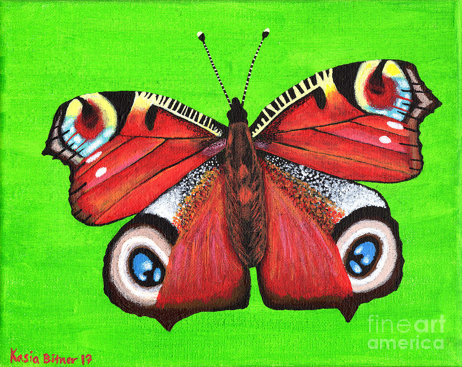 Peacock Butterfly Painting by Kasia Bitner