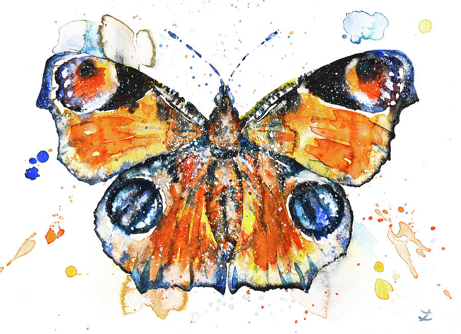 Peacock Butterfly Painting by Zaira Dzhaubaeva