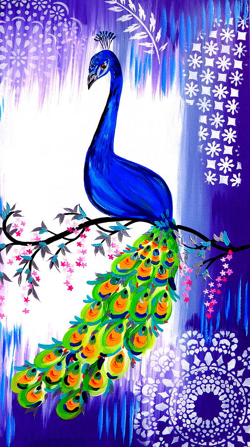 Peacock Painting - Peacock by Cathy Jacobs