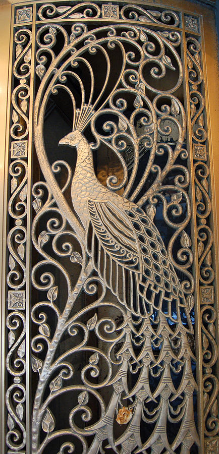 Peacock Door II - The Palmer House in Chicago Photograph by Suzanne Gaff