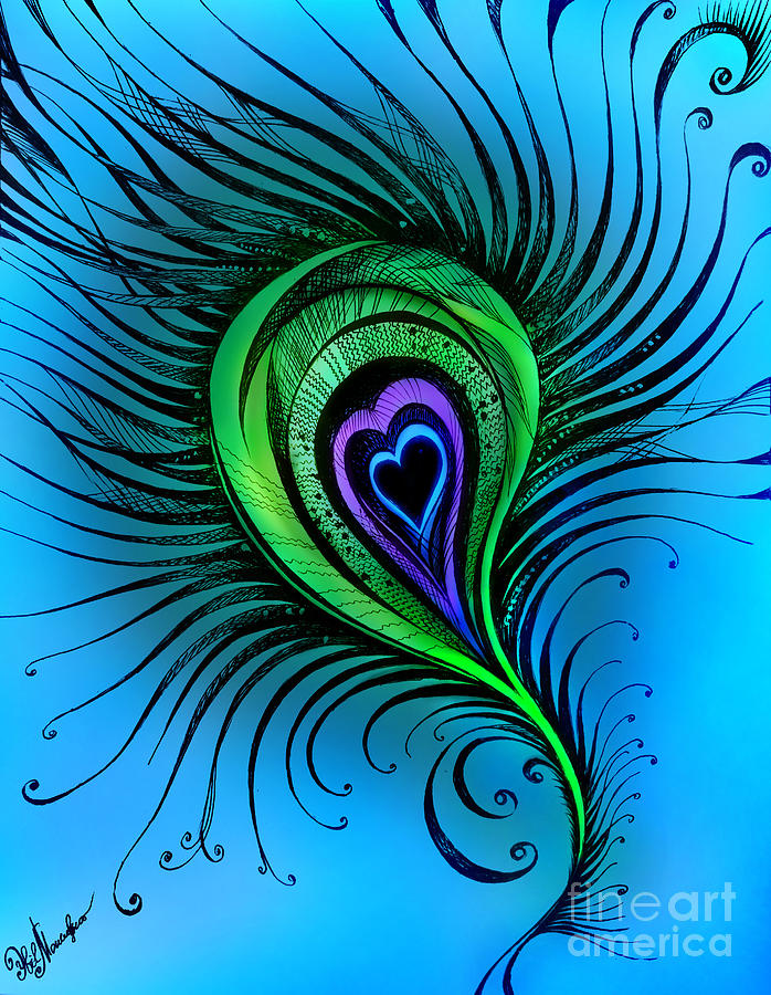 Peacock feather 01 Drawing by Sofia Goldberg | Fine Art America