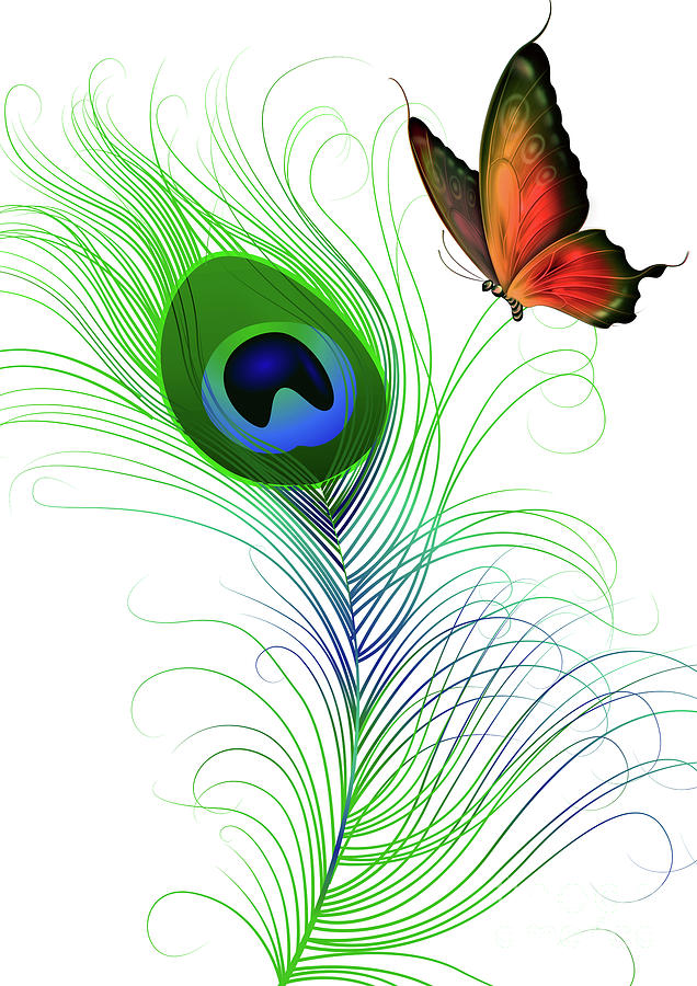 Peacock Feather Art 1 Digital Art by Prar K Arts - Pixels