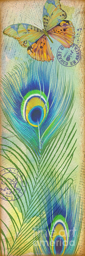 Peacock Feathers-JP3609 Painting by Jean Plout