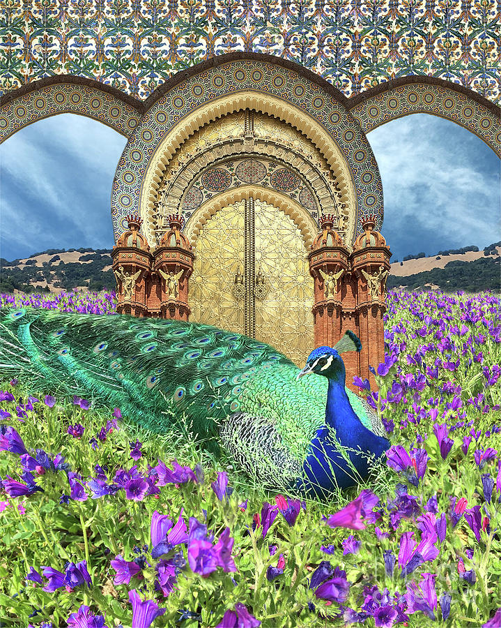 Peacock Gate Digital Art by Lucy Arnold