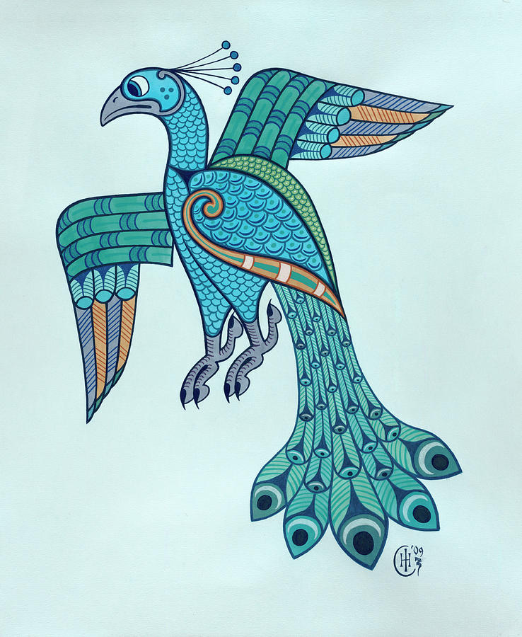 Peacock Painting by Ian Herriott