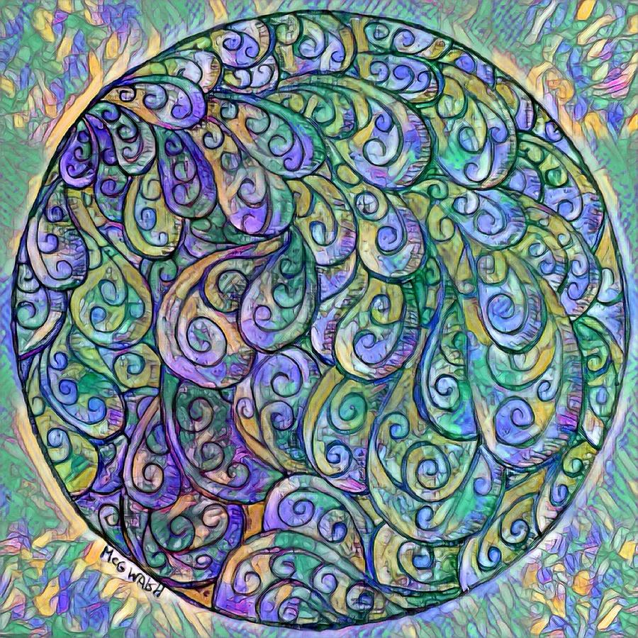 Peacock Mandala Digital Art by Megan Walsh