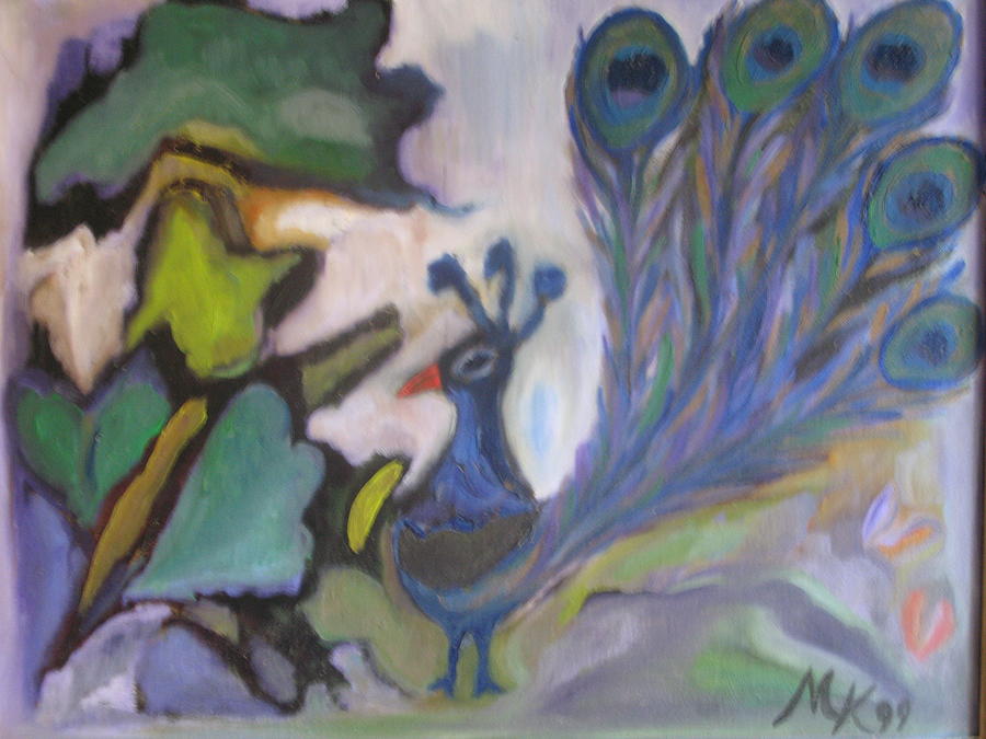 Animal Painting - Peacock by Maria  Kolucheva