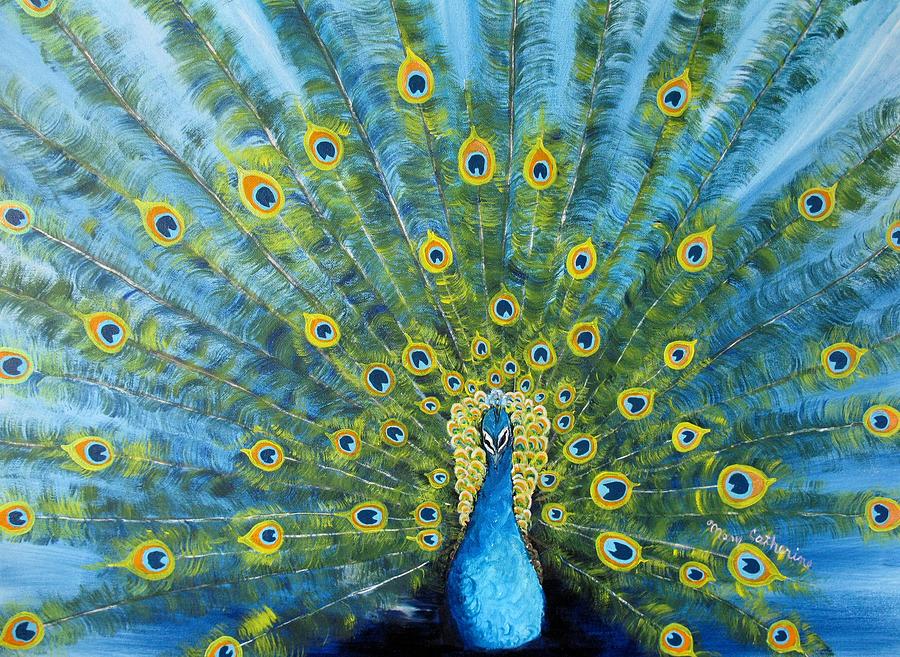 Peacock Painting by Mary Frankenfield - Fine Art America