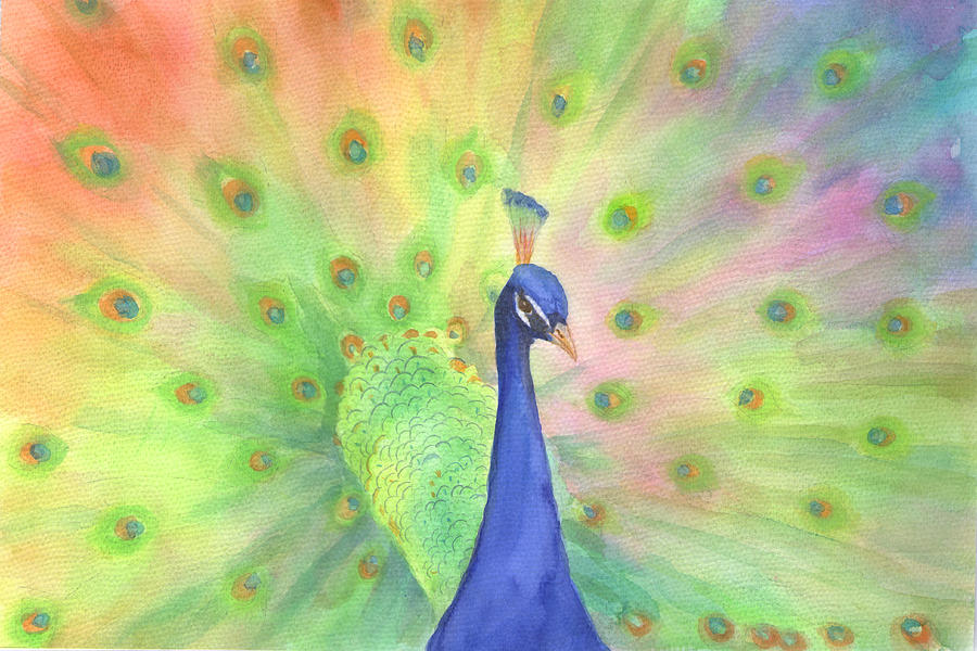 Peacock Painting Painting by Tina Zhou