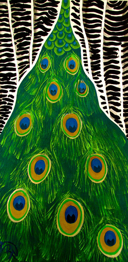 Peacock Patterns Painting by Renee Noel