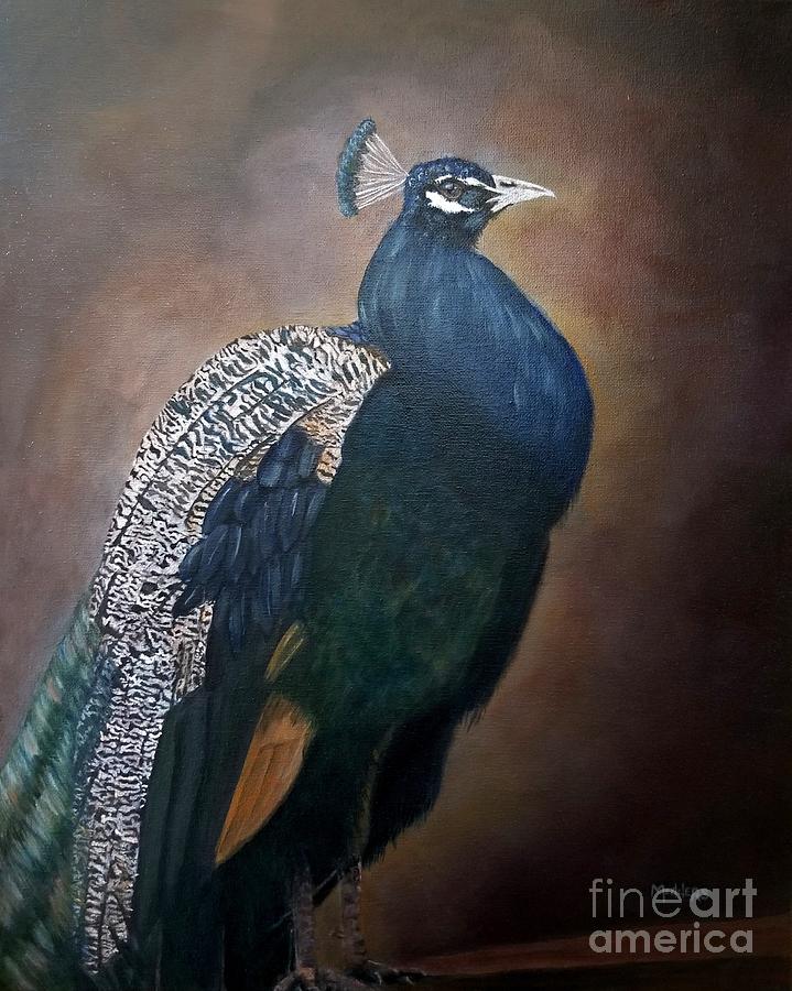 Peacock Perch Painting by Penny Medders