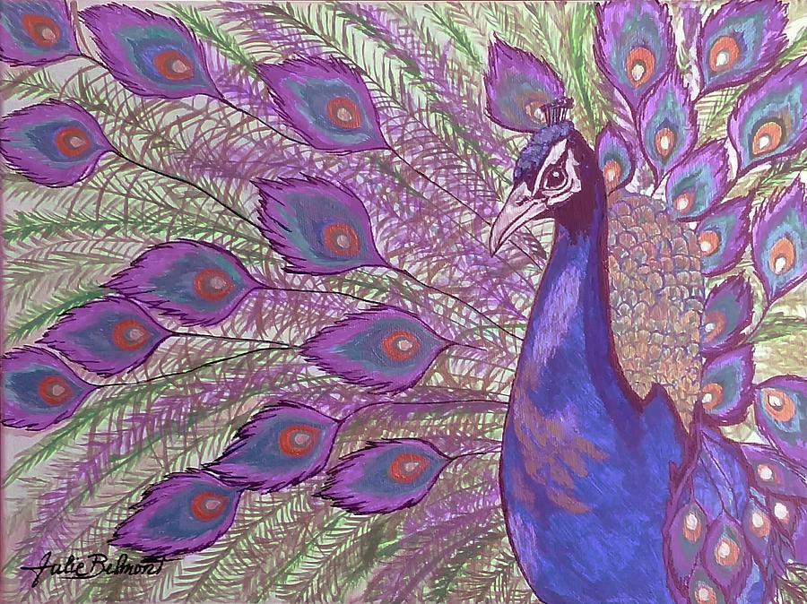 Proud Peacock Painting - Peacock Pride by Julie Belmont