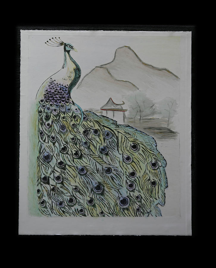 Peacock Mixed Media - Peacock by Robin Lee Peacock Mixed Media - Peacock by Robin Lee