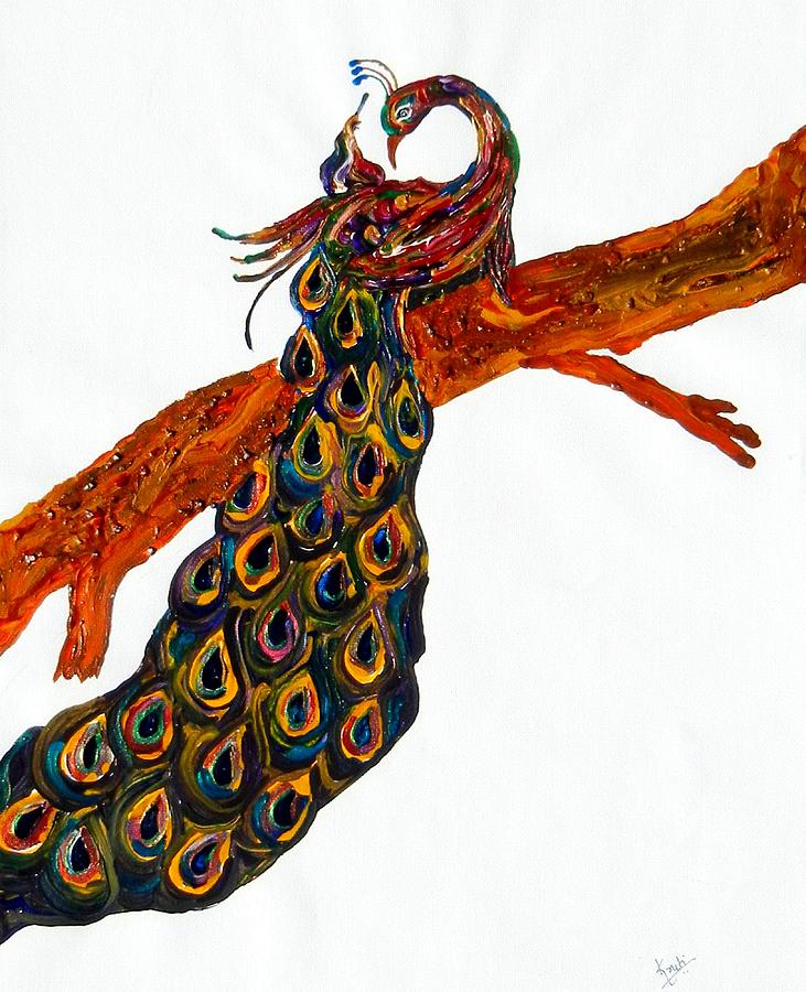Peacock Painting - Peacock XIII by Kruti Shah