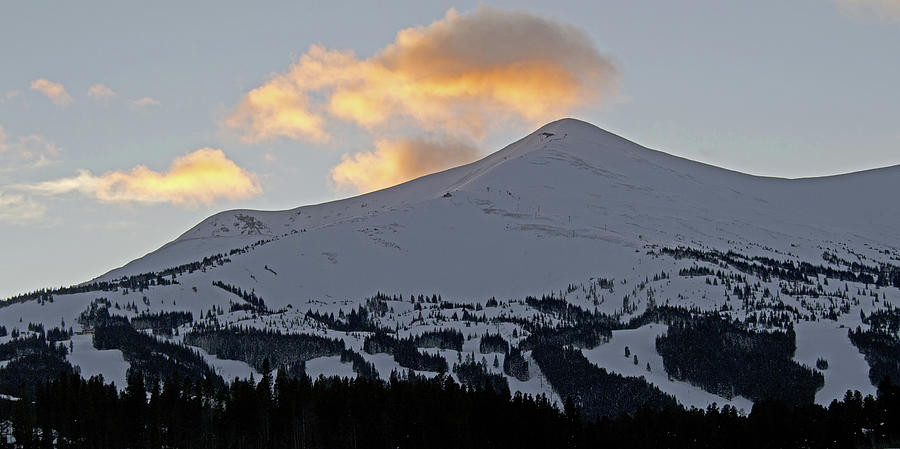 Peak 8 at dusk - Breckenridge Colorado Photograph by Brendan Reals