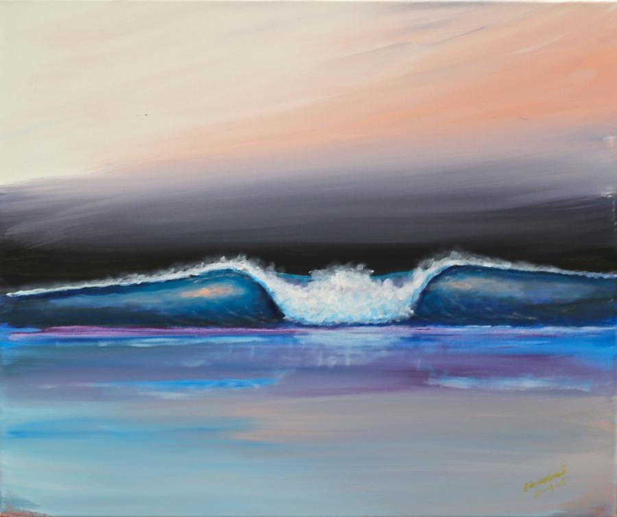 Ocean Wave Painting - Peak by Bob Hasbrook