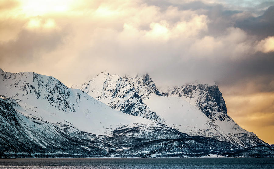Peaks of Badderfjorden Troms Norway Photograph by Adam Rainoff