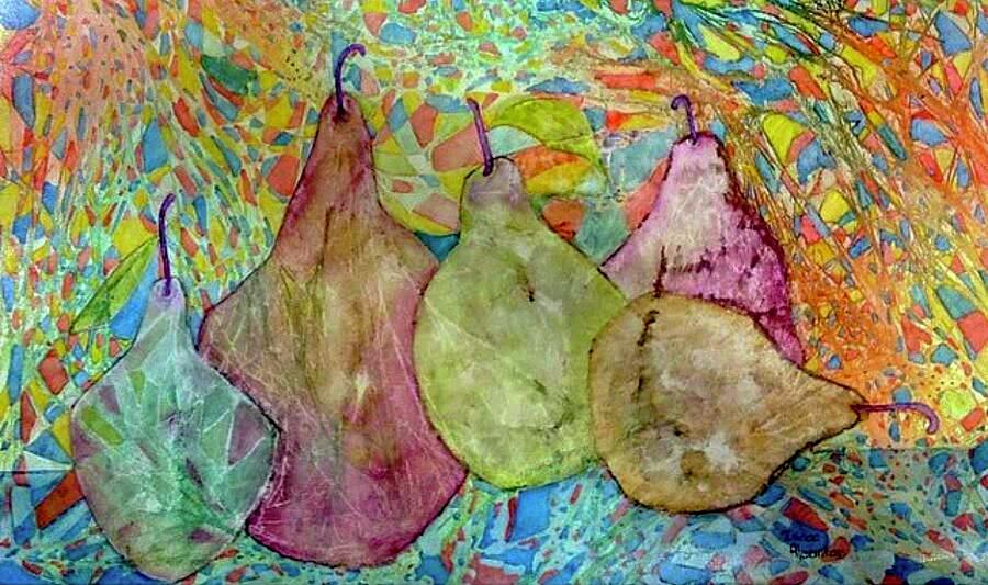Primary Colors Painting - Pear-A-Dice by Isaac Alcantar