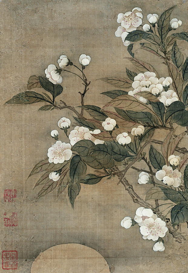 Nature Painting - Pear Blossom And Moon by Yun Shouping