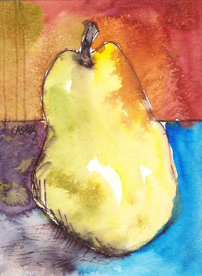Pear Painting by Casey Rasmussen White