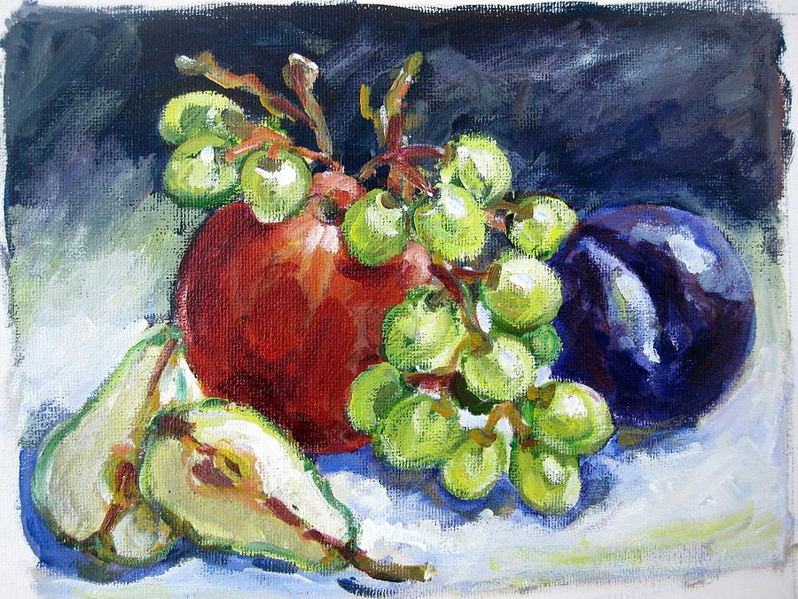 Pear Halves Painting by Ingrid Dohm