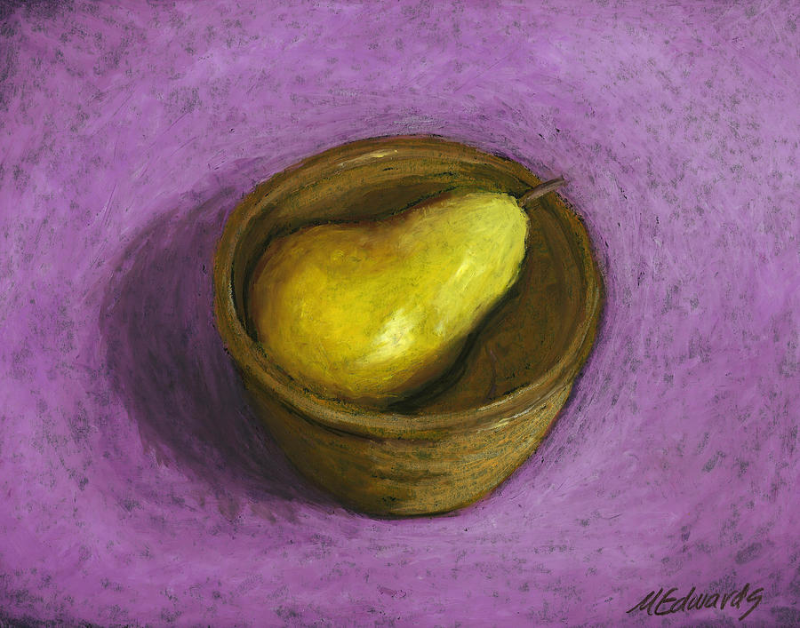 Pear in Bowl Painting by Marna Edwards Flavell