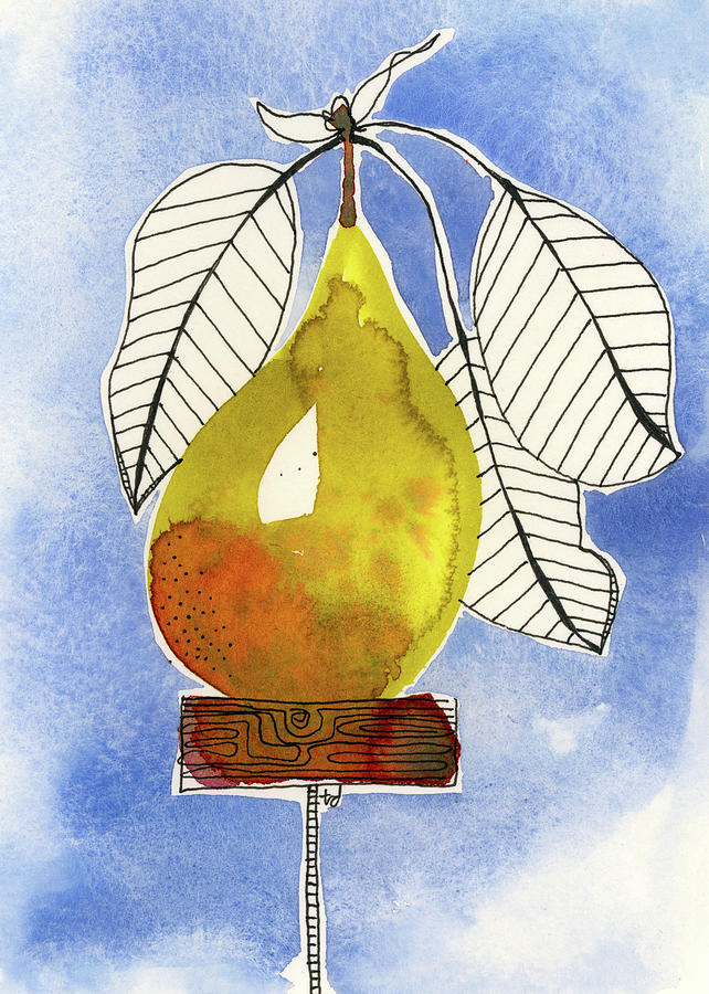 Pear on a Pedestal Painting by Tonya Doughty
