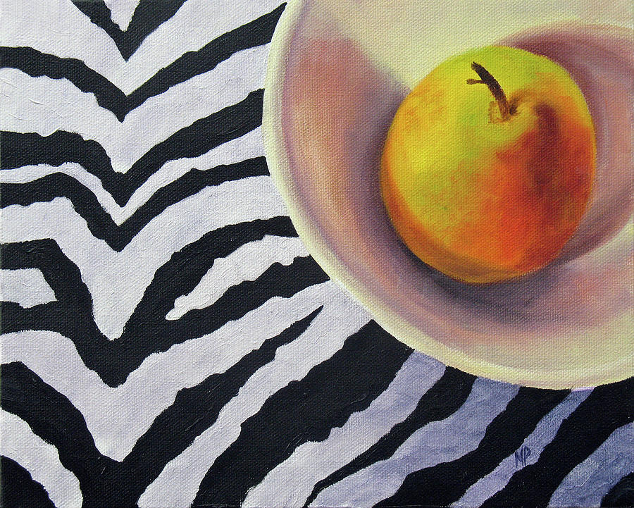 Pear On Zebra Painting by Marina Petro