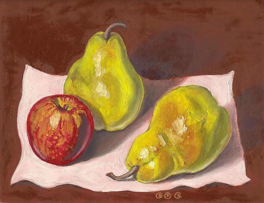 Pear Pair Painting by George I Perez