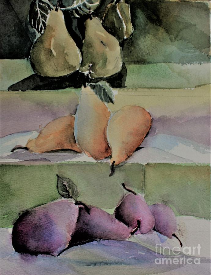 Pear Pyramid Painting by Mindy Newman