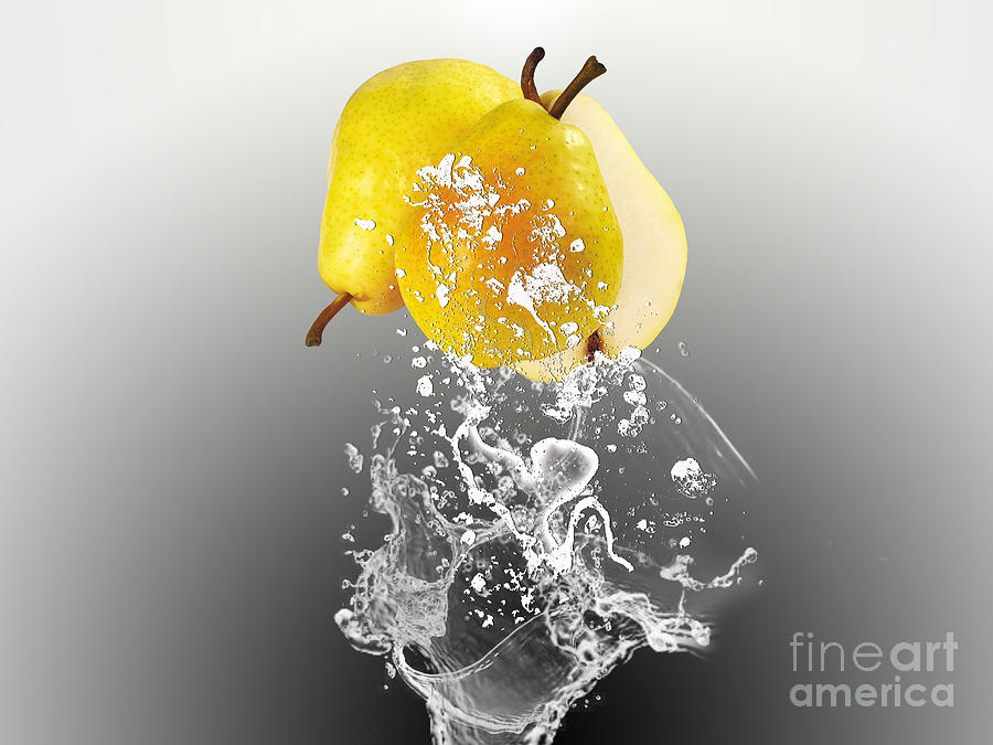 Pear Mixed Media - Pear Splash Collection by Marvin Blaine