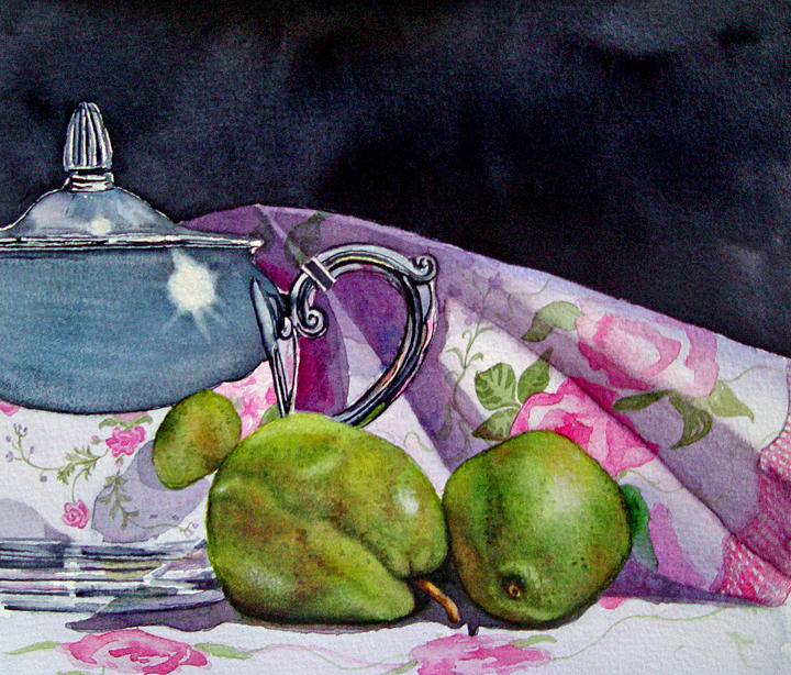 Pear Painting - Pear Still Life by Lori  Andrews