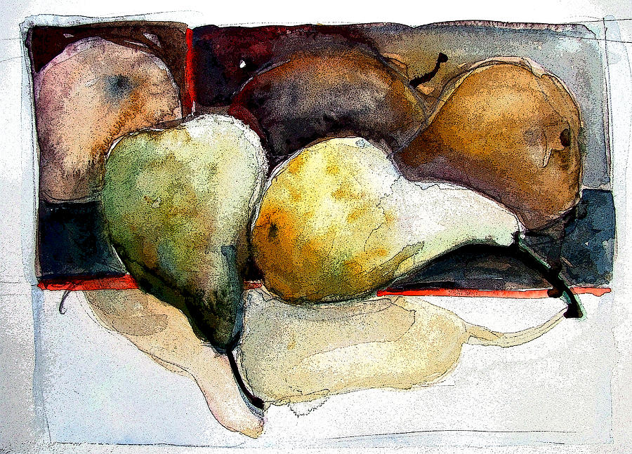 Pear Painting - Pear Study by Mindy Newman