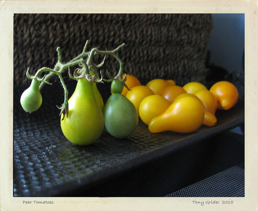 Pear Tomatoes Polaroid Transfer Photograph by Tony Grider