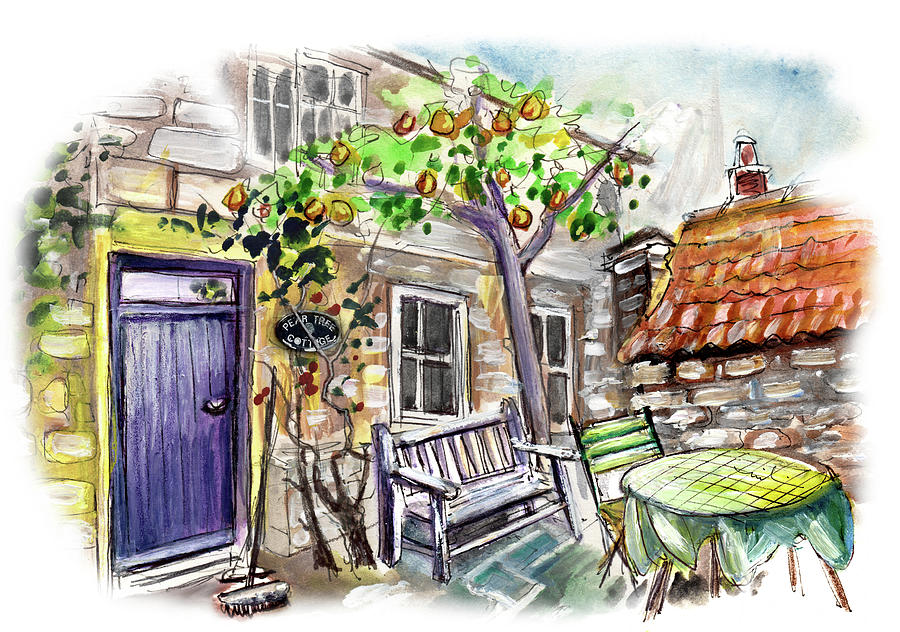 Pear Tree Cottage In Runswick Bay Painting by Miki De Goodaboom