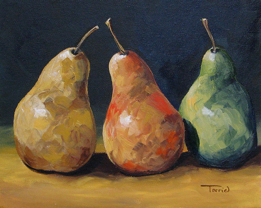 Pear Trio  Painting by Torrie Smiley