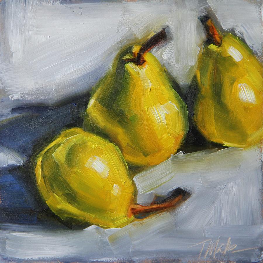 Pear Trio Painting by Tracy Male