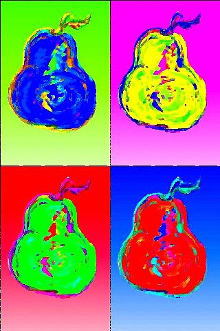 Pear Warhol Style Digital Art by Rae Chichilnitsky