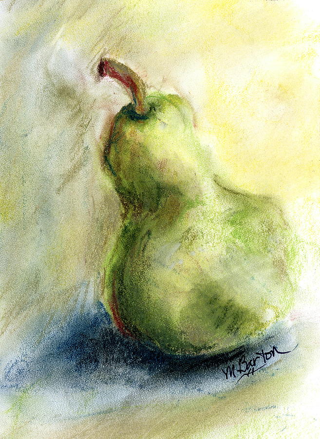 Pear with Flair Painting by Marilyn Barton