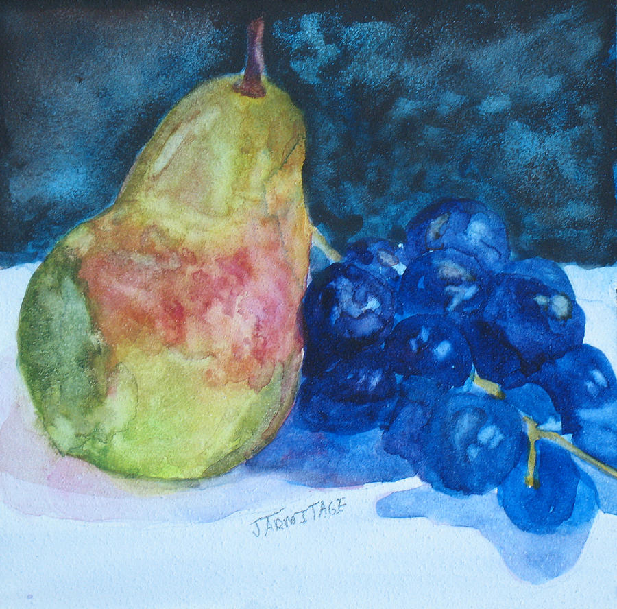 Pearcial to Grapes Painting by Jenny Armitage